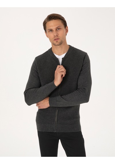 Pierre Cardin Erkek Açık Gri Melanj Hırka Triko 50317333-vr091 Açık Gri Melanj