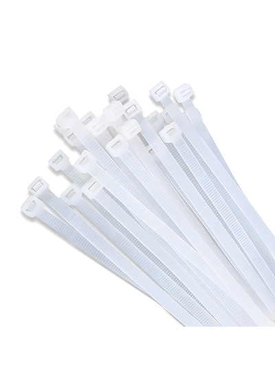 Beyaz Plastik Kablo Bağı Plastik Kelepçe 4,8mmx38cm 100 Adet