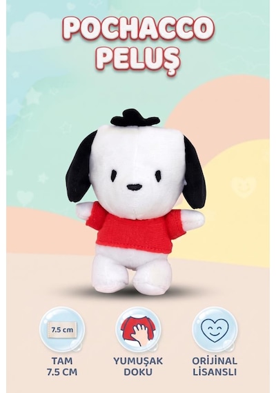Gioc-hi Prezio-si Hello Kitty Peluş Serisi 7.5cm Sevimli Pochacco Eğlenceli Peluş Oyuncak Çok Renkli