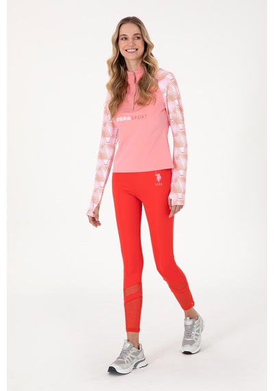 U.S. Polo Assn. Kadın Pembe Fermuarlı Dik Yaka Sweatshirt 50300732-VR041