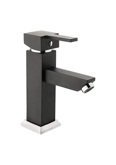 Inventa Kare Aç-Kapa Sabit Lavabo Bataryası Siyah
