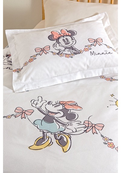 Özdilek Minnie Mouse Bowties Disney Lisanslı Bebek Nevresim Takımı Krem