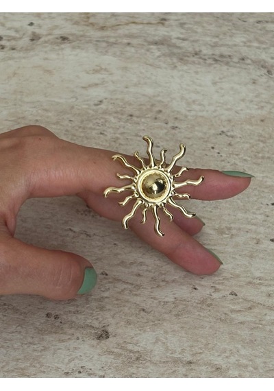 Güneş Desen Gold Yüzük Çok Renli