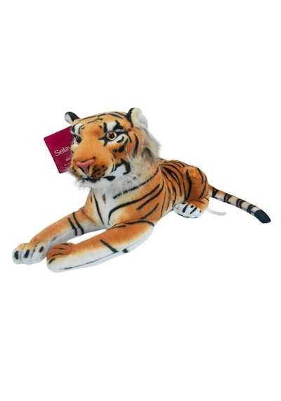 Oyuncak Peluş Yatan Aslan Küçük Boy Kuyruk Uzunlugu Dahil 40 Cm Açık Sarı