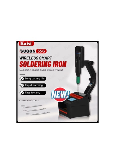 Sugon 55g Kablosuz Havya Lehim İstasyonu 100-450 C Arası Sıcaklık Hızlı Isınma C210 3 Uç - 785025166