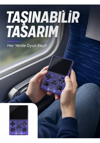 Mey İthalat Kablosuz Kollu 3.5 İnç Ips Ekranlı Retro El Oyun Konsolu
