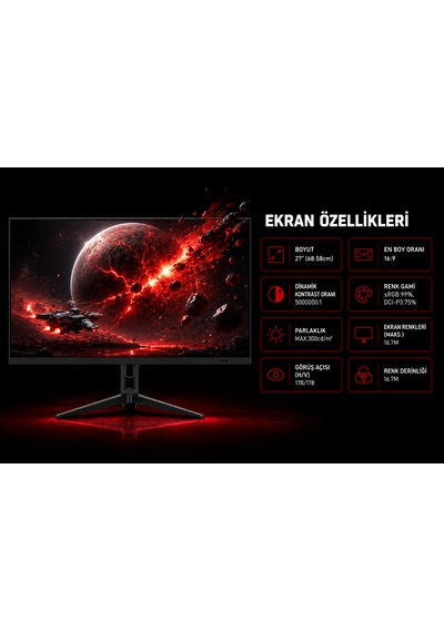 Bronzturq 27" 200hz 1 Ms Dp + Hdmı Fhd Kavisli Monitör Btq270fhd-a3