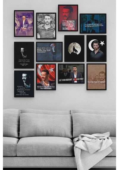 Fırat Yılmaz Çakıroğlu 12 Parça Ahşap Mdf Tablo Zlltb286 Karışık - 241839892 Karışık