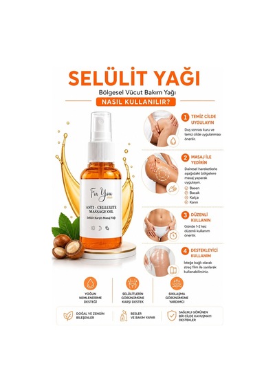 Anti Selülit Vücut Bakım Yağı Selülit Karşıtı Masaj Yağı Antiselülit