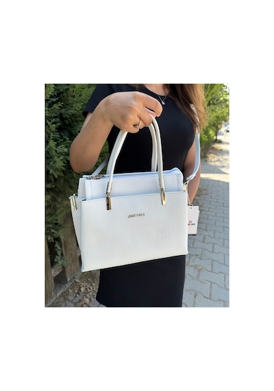 Just Polo Kadın Orijinal Ayarlanabilir Askılı Şık El & Omuz Çantası Shoulder Bag Ebat : 25 X 22 Cm Beyaz 37445483