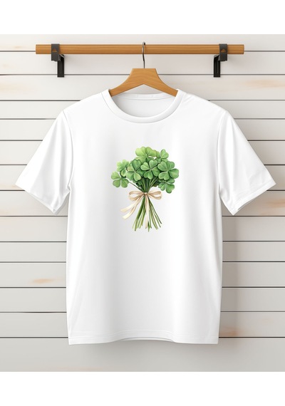 Aselinda Yonca Baskılı Anne Kız T-shirt -kombin Tekli Üründür Kombin Yapmak Için 2 Adet Sepete Ekleyiniz Beyaz