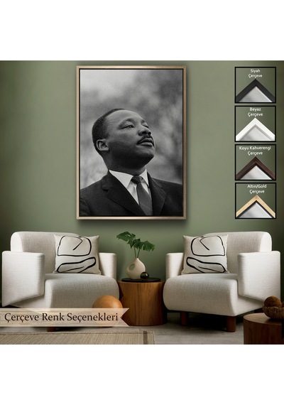 Çerçeveli Martin Luther King Dekoratif Kanvas Duvar Tablosu-6374