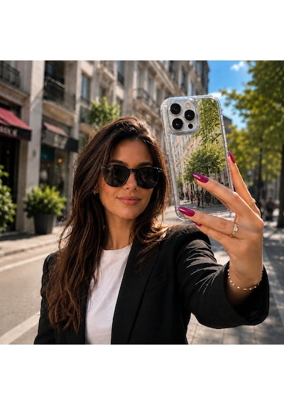 Ennar İphone 6s Plus Uyumlu Aynalı Kılıf Mirror Glass Kamera Korumalı Gün Boyu Makyaj Kontrolü Şeffaf