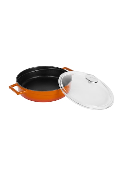 Lava Döküm Çok Amaçlı Yayvan Tencere Glaze Serisi 28 CM