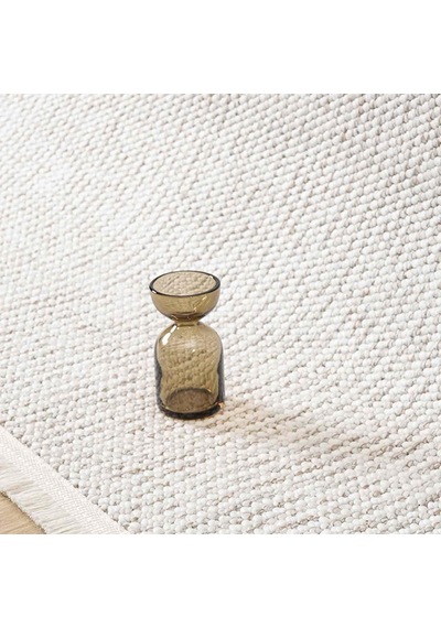 Krem Bukle Dokulu Düz Renk Modern Halı - Bk0360 Bej