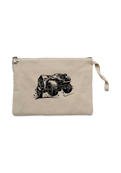 Jeep Off-Road Krem Clutch Astarlı Cüzdan / El Çantası Krem