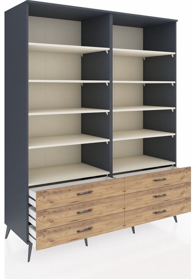 Kronos Gardrop 10 Raflı 6 Çekmeceli 176x59x221 Antrasit-aytaşı/çam Aytaşı/çam Kronos Gardrop 10 Raflı 6 Çekmeceli 176x59x221 Antrasit-aytaşı/çam Aytaşı/çam