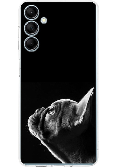 Samsung Galaxy M35 İle Uyumlu Köpek 1 Baskılı Kamera Korumalı Şeffaf Kılıf Şeffaf