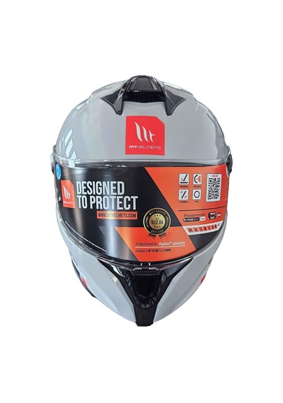 Mt Targo S Solid A12 Parlak Kapalı Kask Gri
