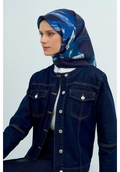 Armine İpek Eşarp 2026 Yaz - 9506-32 Lacivert Twill