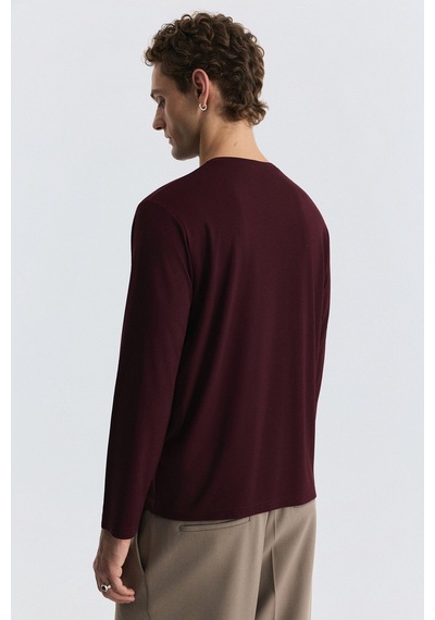 Antioch Relax Fit Uzun Kollu T-shirt Bordo