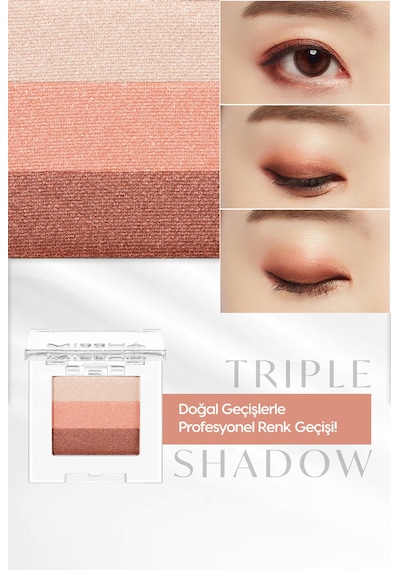 Yumuşak Dokulu, Dökülme Yapmayan 3 Renkli Göz Farı Triple Shadow No.6 Marsala Red 6