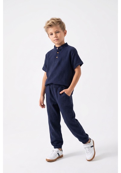 Mnk Baby & Kids Pamuklu Müslin Kumaş Yazlık Uzun Pantolon Kısa Kol Rahat Takım M00842 Lacivert Mnk Baby & Kids Pamuklu Müslin Kumaş Yazlık Uzun Pantolon Kısa Kol Rahat Takım M00842 Lacivert