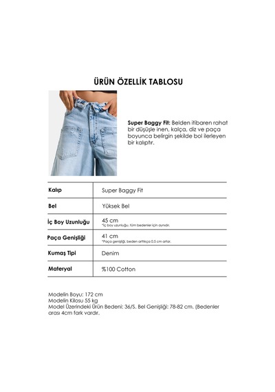 it's basic Kadın Mavi 12s6-3 Süper Baggy Fit Kemer Detaylı Maxi Boy Denim Şort