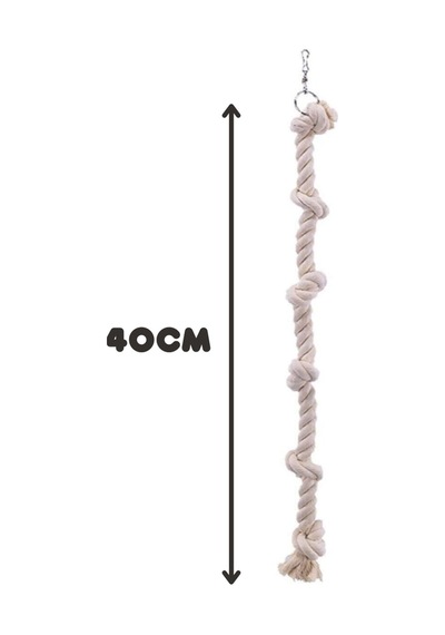 Papağan Kuş Stres Halatı 40 Cm Kuş Kafesi Aksesuarı