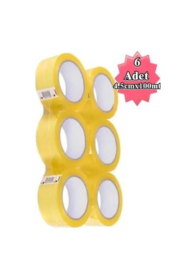 Koli Bandı Şeffaf 6 Adet 45 MM x 100 M 6'lı Paket Koli Bant