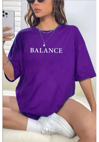 Medinenur Unisex Baskılı T-shirt Mor