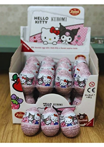 Zaini Hello Kitty Kuromi Sütlü Çikolatalı Sürpriz Yumurta 1 Adet Eğlenceli Lezzet