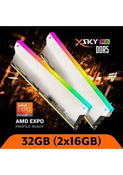 V-color Manta Xsky Rgb 32gb 2x16gb Ddr5 6400mt/s Cl32 1.4v, Amd Expo Uyumlu, Sk Hynix Ic, Bey