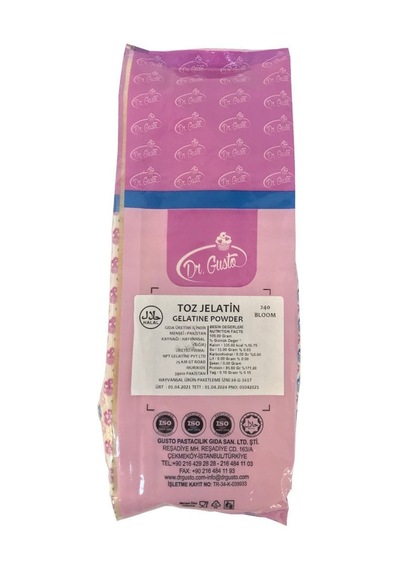 Toz Jelatin Sığır Jelatini 240 Bloom E441 1 Kg Diğer
