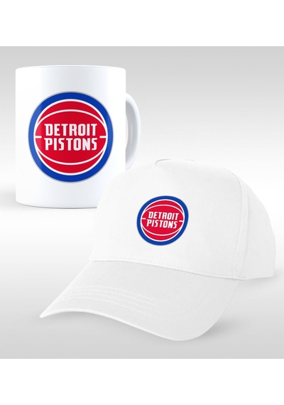 Nba Detroit Pistons Beyaz Kupa ve Şapka Seti