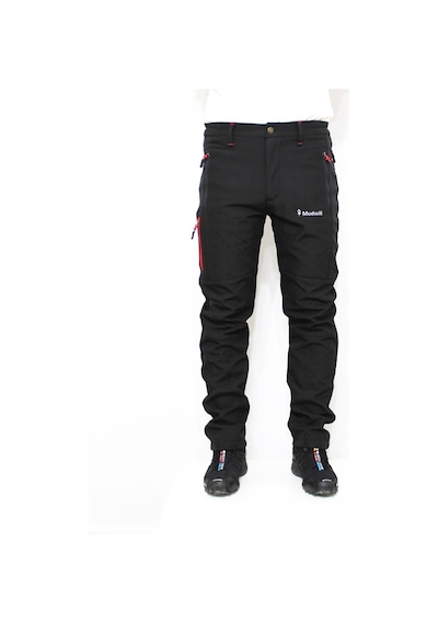 Mudwill Outdoor Softshell Kışlık Erkek Pantolon 600201 Siyah - Kırmızı