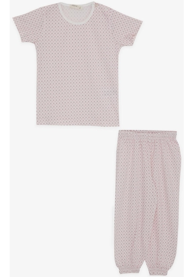 Breeze Kız Bebek Kısa Kollu Pijama Takımı Desenli 9 Ay-3 Yaş, Pembe-pembe Pembe
