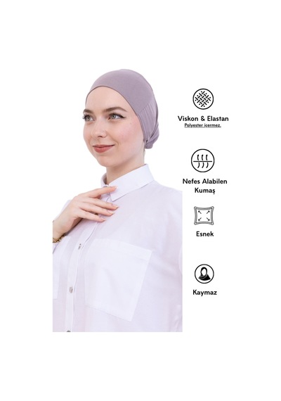 Modish Group Kadın Tesettür Bone Bağcıklı Dikişsiz Penye 4 Parça Set Siyah, Lacivert, Krem, Açık Vizon