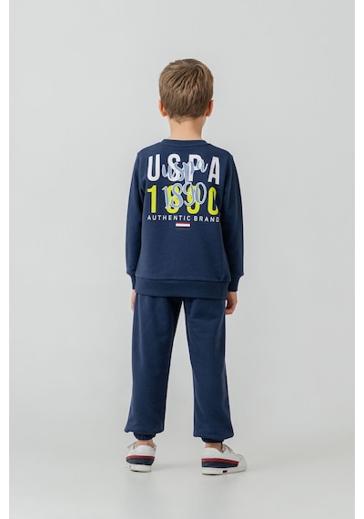 U.S. Polo Assn. Erkek Çocuk Baskılı Mavi Uzun Kol Eşofman Takımı Us2619-c-v1 Us2619-c-v1