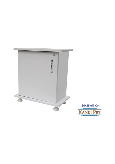 Kanki Pet 60 CM Mdf İthal Akvaryum Beyaz Sehpa 60 x 35 x 67 CM