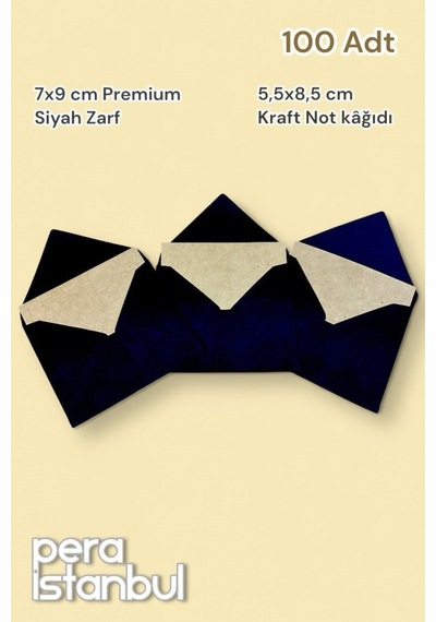 100 Adet Mini Zarf 70mmx90mm Siyah Zarf Hediye Doğum Günü Dilekleri Zarfı Kraft Not Kartlı
