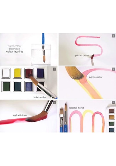 Winsor Newton Cotman Field Box Kır Tipi 12'li Suluboya Yarım Tablet Diğer