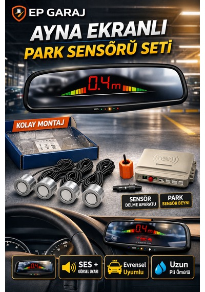 Bütün Araçlara Uyumlu Asistant Parking Sensor 4 Lü Park Sensörü Seti 200 30 Cm Algılama