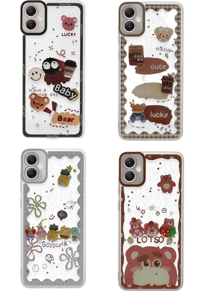 Newface Samsung Galaxy Uyumlu A05 Kılıf Sweet Desenli Silikon Kapak Semeglbl - 64 - Şeffaf