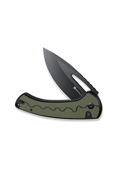 Sencut Squiggy Black / Green G10 Handle Black 9cr18mov Blade Kamp Çakı Yeşil