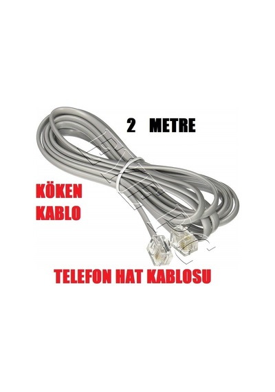 2 Metre Iki Mt Telefon Hat Modem Kablosu Köken 2Li