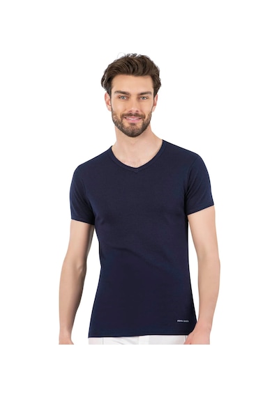 Pierre Cardin Erkek %100 Pamuk Ribana V Yaka Fanila Lacivert