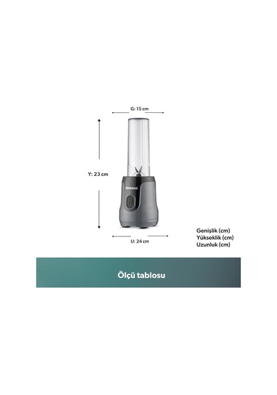 Mixfresh 7026h Kişisel Smoothie Blender Antrasit Siyah Belirtilmemiş