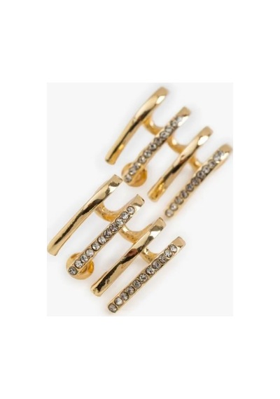 Lunarie Altın Zirkon Çoklu Bar Ear Climber And Cuff Seti Küpe