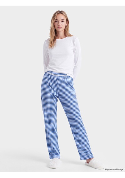 Lcw Dream Lacivert Ekose Kadın Pijama Alt
